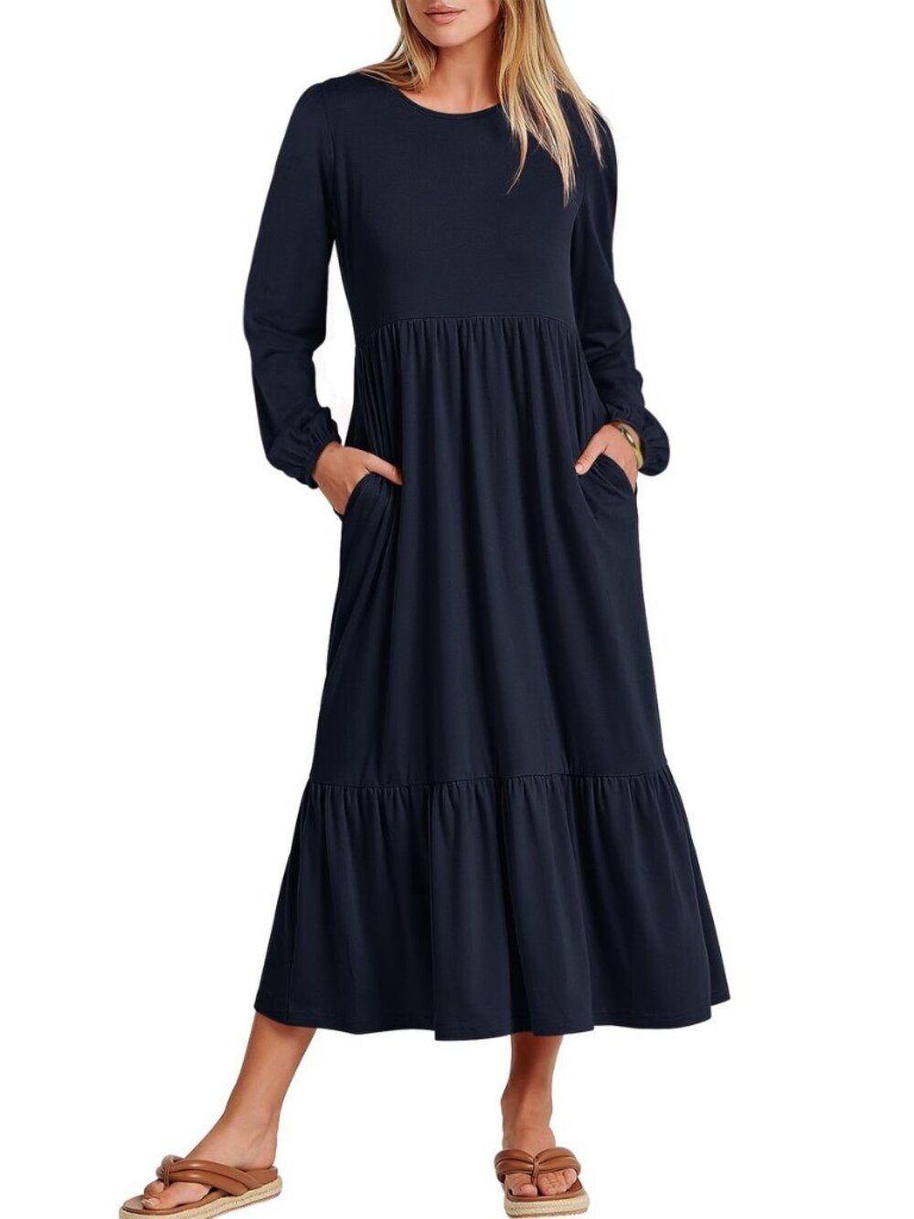 Women's Long Sleeve Fall Flowy Maxi Dresses